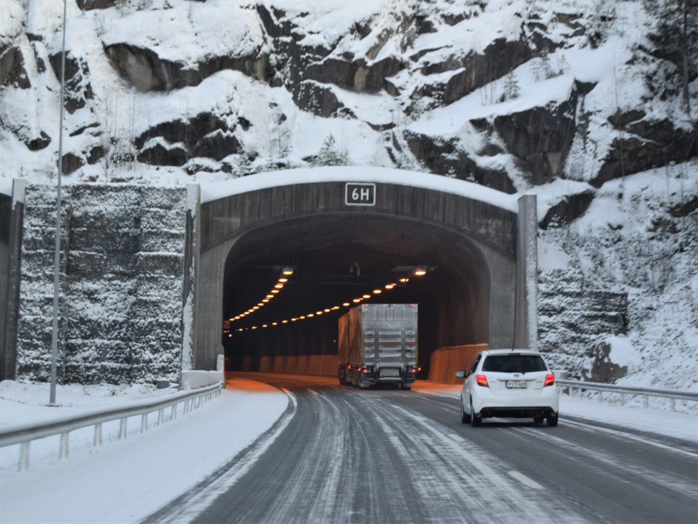 A tunnel on the road E18