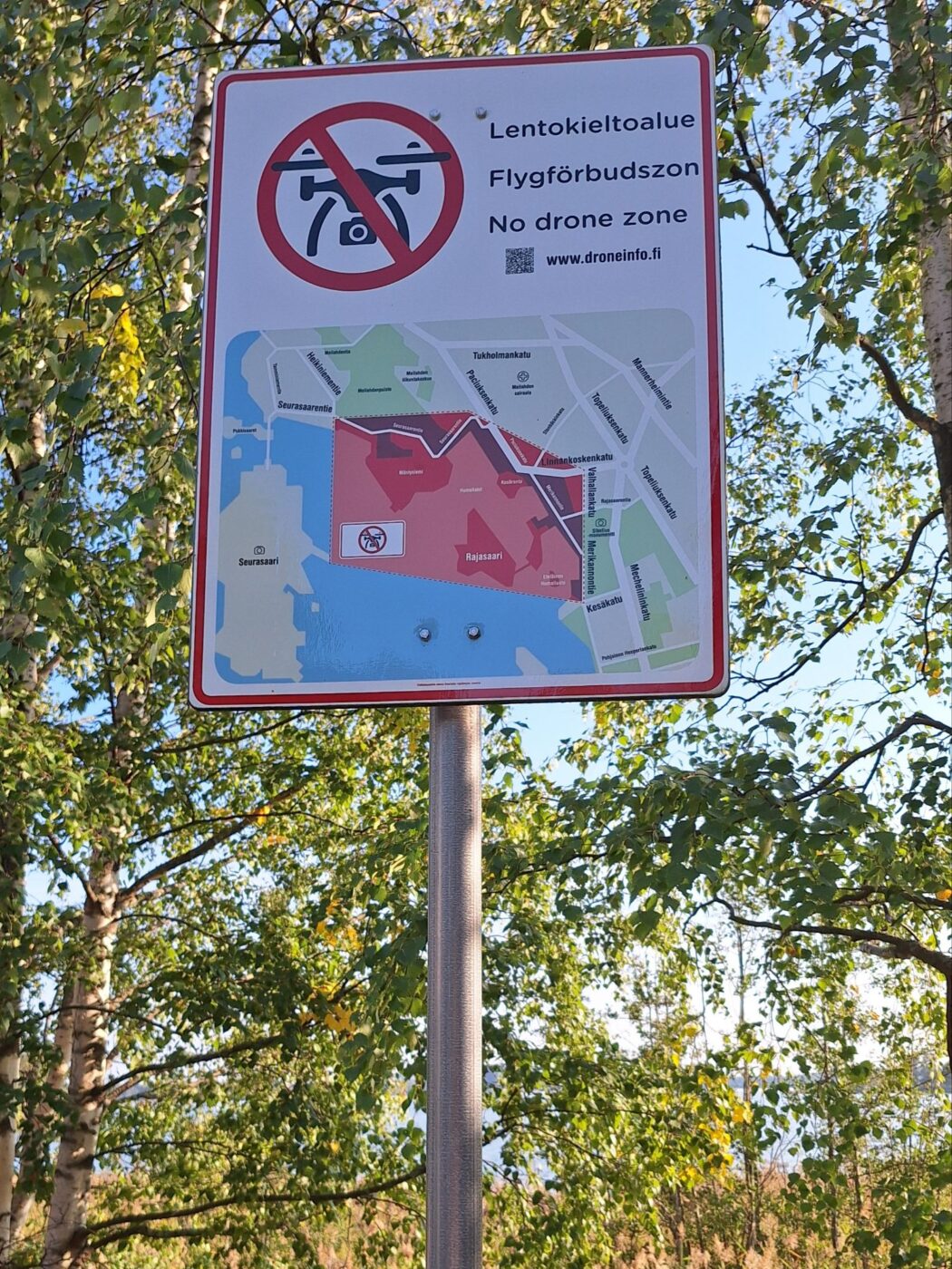 No drone zone sign